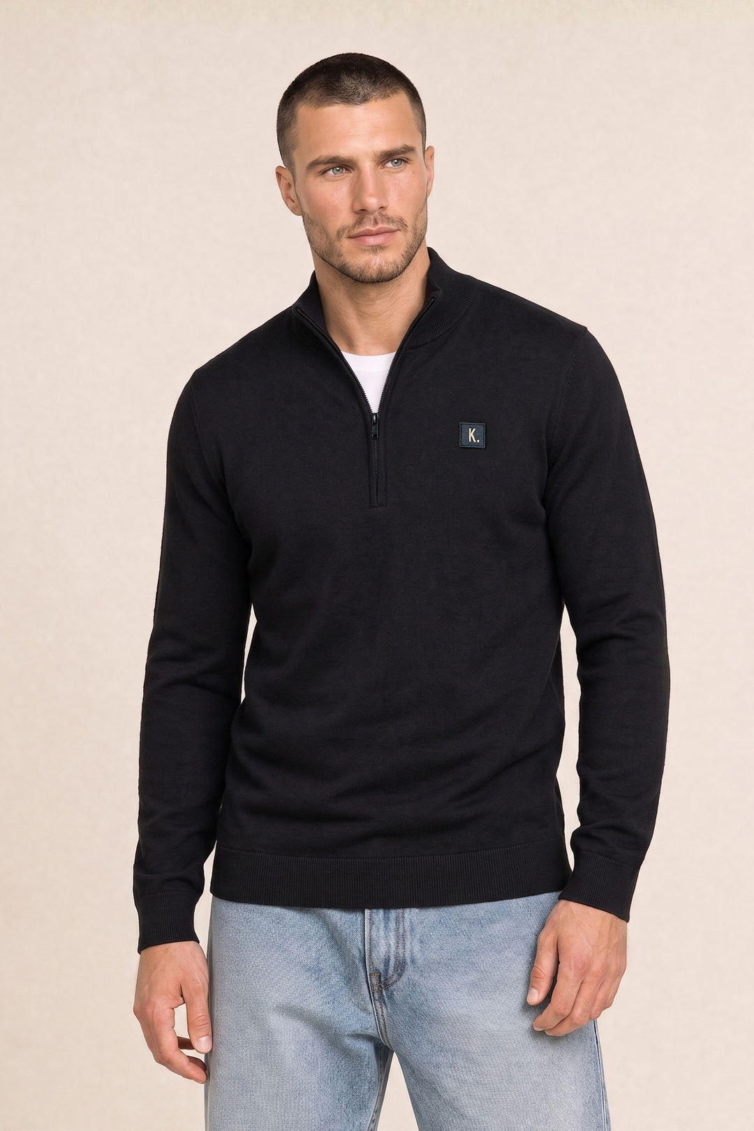 Knitted Badge Half Zip – Kultivate.com