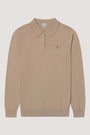 Knitted Badge Polo Zip on-rock